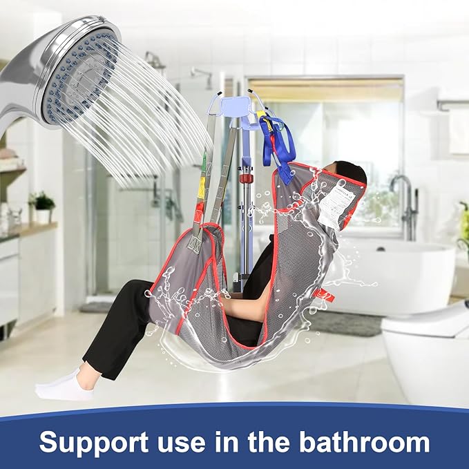 Universal Full Body Patient Lift Sling, Mesh U-Shape Transfer Sling - Image 8