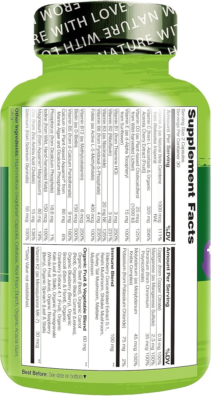 NATURELO Whole Food Multivitamin + Immune Blend - Image 8