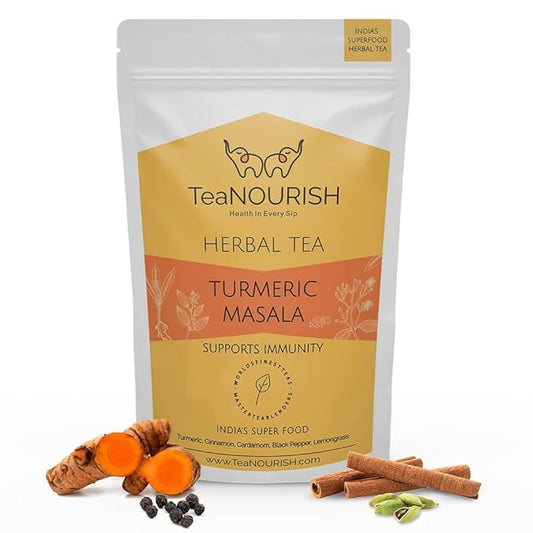 TeaNOURISH Turmeric Masala Herbal Tea | CAFFEINE-FREE | 100% NATURAL | Immunity by TeaNOURISH