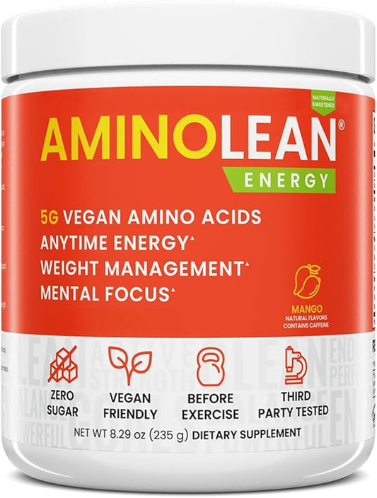 RSP NUTRITION AminoLean Natural Pre Workout Powder, Sucralose Free Amino Energy by RSPNutrition