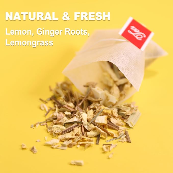 TEARELAE - Lemon Ginger Tea Bags, Lemongrass - Non-GMO - Caffeine-free - - Image 2