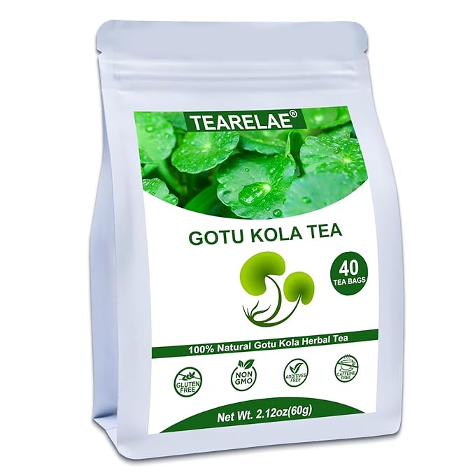 TEARELAE - Gotu Kola Tea Bags - 40 Count - 100% Pure Cut & Sifted Centella by TEARELAE