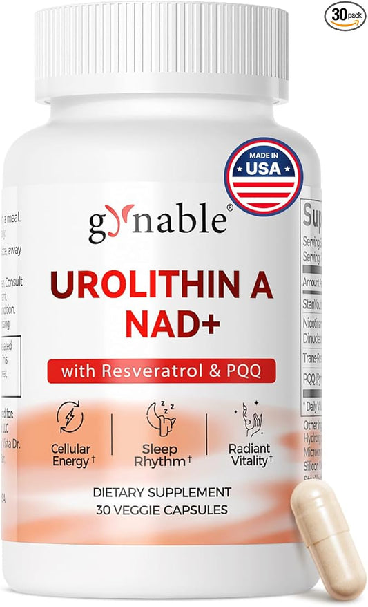 Gynable Patented Urolithin A NAD+ Complex, Nicotinamide | Trans-Resveratrol & by GynableVevoec