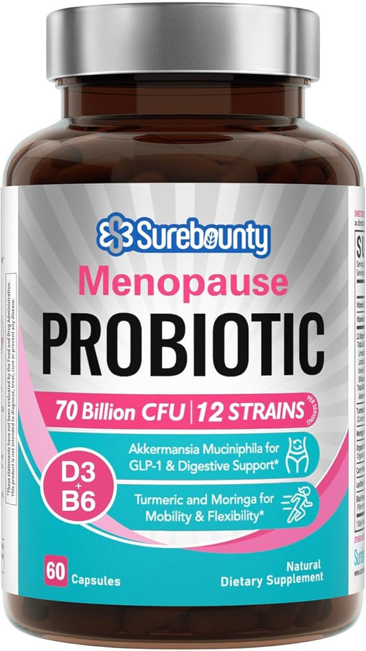 Menopause Probiotic Supplement for Women, 70 Billion CFU, by Surebounty