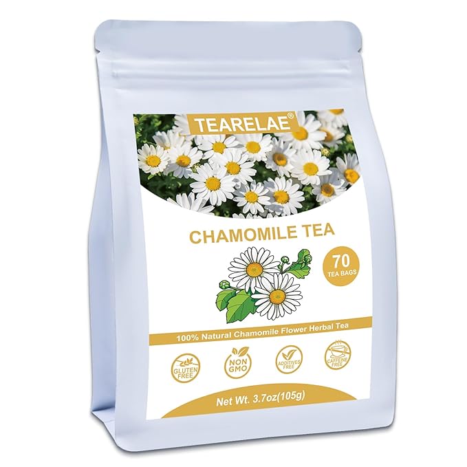 TEARELAE - Chamomile Tea - 70 Count - Premium Chamomile Flower Tea Bags - by TEARELAE
