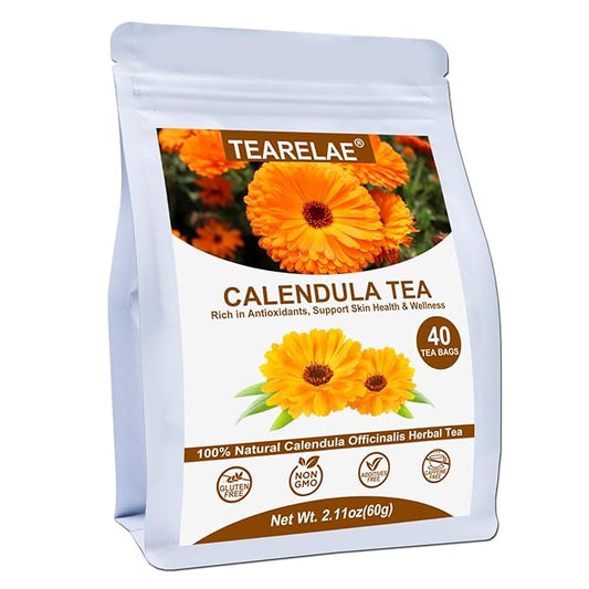 TEARELAE - Premium Calendula Flowers Tea Bags - 1.5g x 40 Count - Natural by TEARELAE