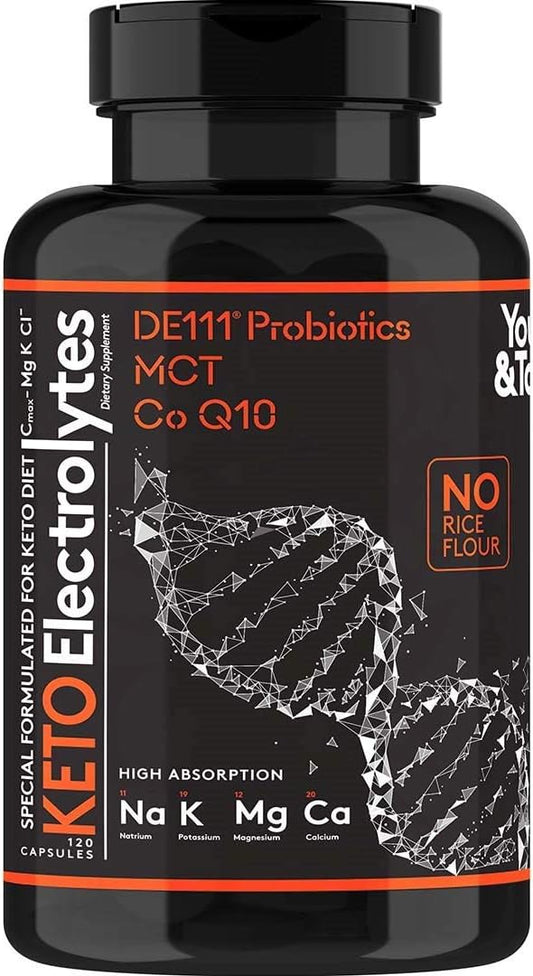 Keto Electrolyte Capsules with MCT, Potassium & Zinc – Probiotics, CoQ10 & by YouthTonic