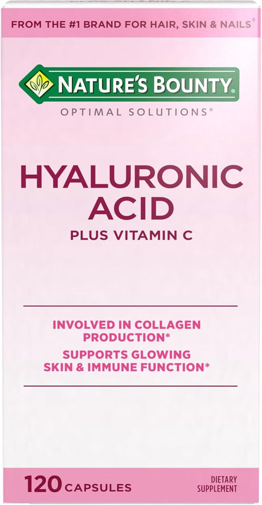 Nature's Bounty Vitamin C and Hyaluronic Acid Supplement, Supports Glowing Skin by NaturesBounty