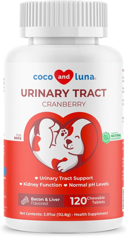 Cranberry Supplement for Dogs – Supports Urinary Tract & Bladder Wellness – by CocoandLuna