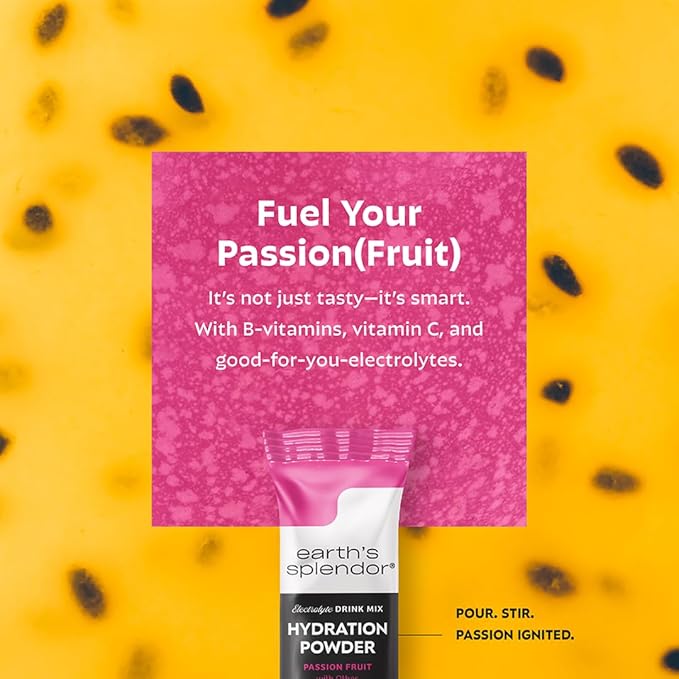 Earth’s Splendor Electrolytes Powder Packets Passion Fruit Hydration Drink Mix - Image 5