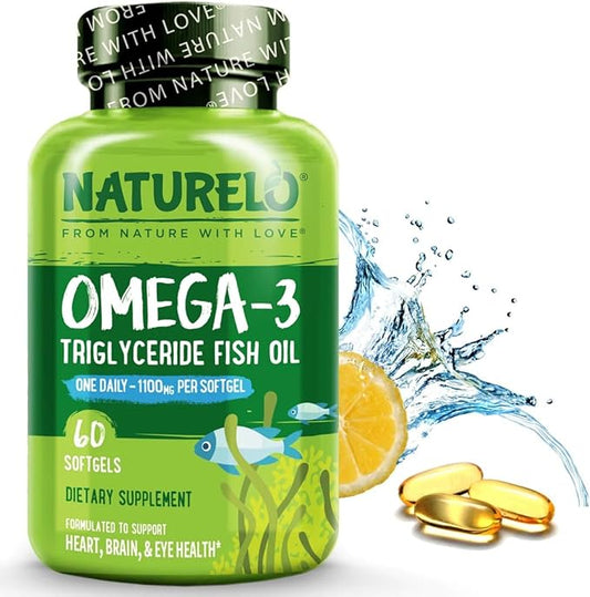 NATURELO Burpless Omega 3 Fish Oil Supplement by NATURELO