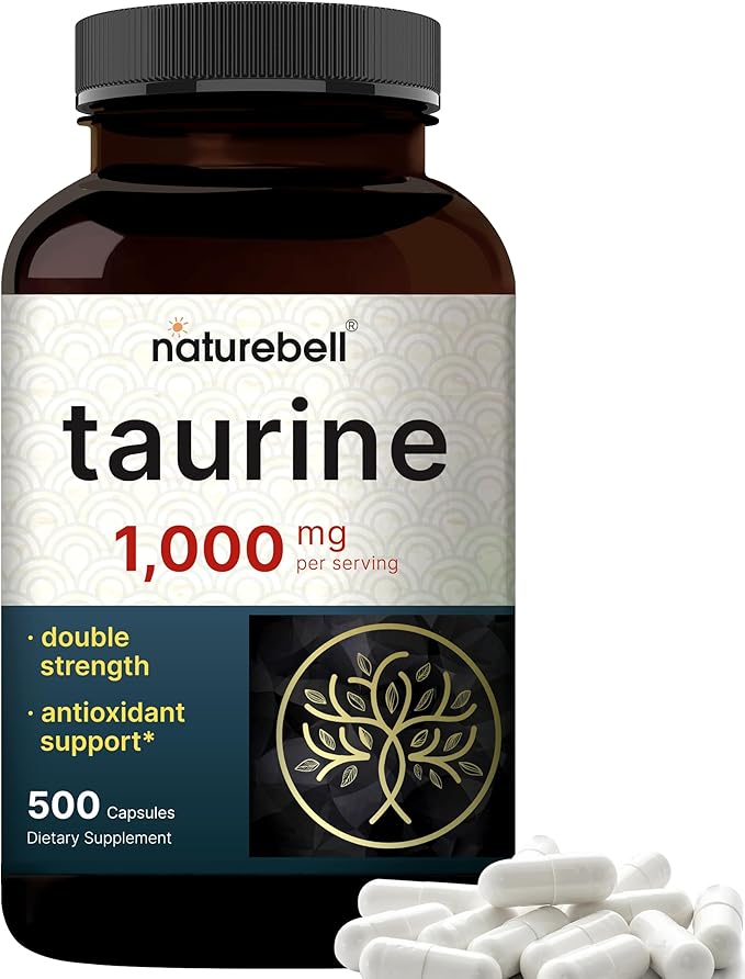 NatureBell Taurine 1, 000mg Per Serving, 500 Capsules | Essential Amino Acids by NATUREBELLINC
