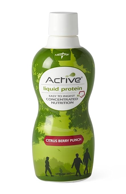 Medline Active Liquid Protein, Citrus Berry Punch, 15-g Protein by Medline