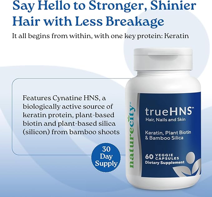 NatureCity True-HNS Hair Nails and Skin Cynatine Keratin and Plant Based Biotin - Image 2