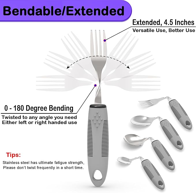 Weighted Parkinsons Utensils for Hand Tremors, Weighted Silverware for - Image 4