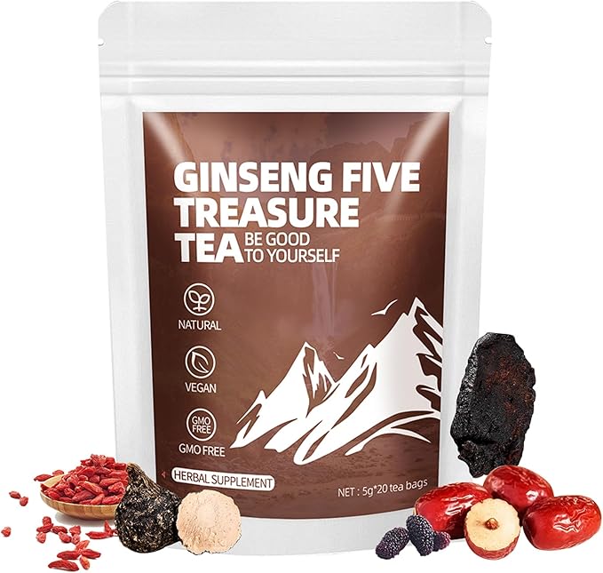 Kidney Tea Formula Ginseng Five Treasures Tea, Chinese Traditional Natural by VAEYAE