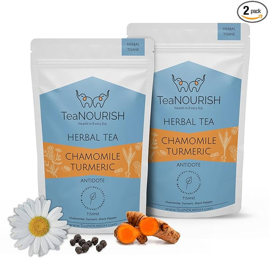 TeaNOURISH Chamomile Turmeric Herbal Tea | Calming and Relaxing | Chamomile by TeaNOURISH