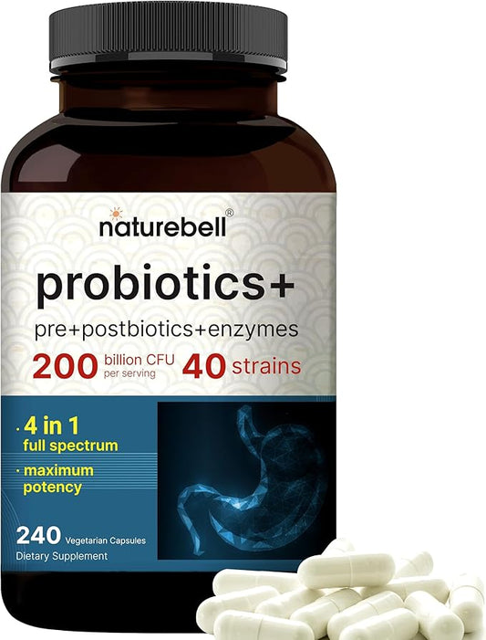 NatureBell Probiotic 200 Billion CFU – 40 Strains Per Serving | 240 Veggie by NATUREBELLINC