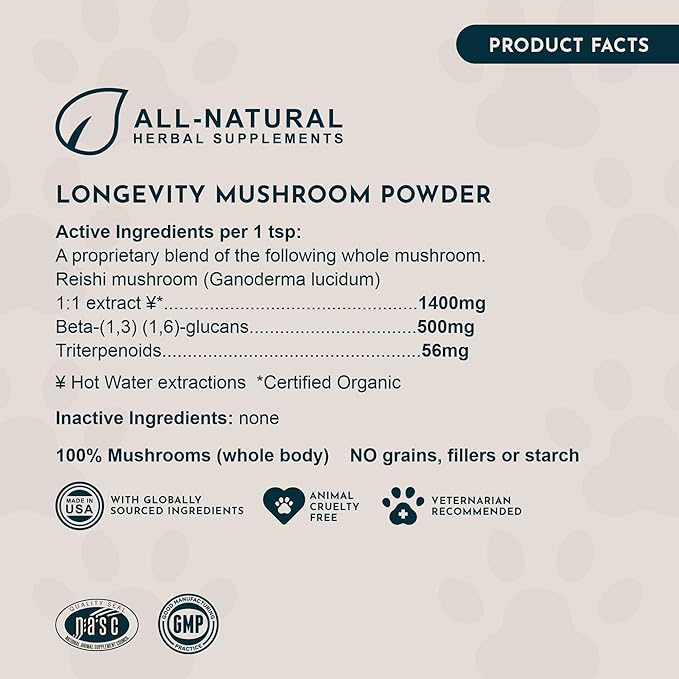 Animal Essentials LONGEVITY Reishi Mushroom Supplement - Image 7