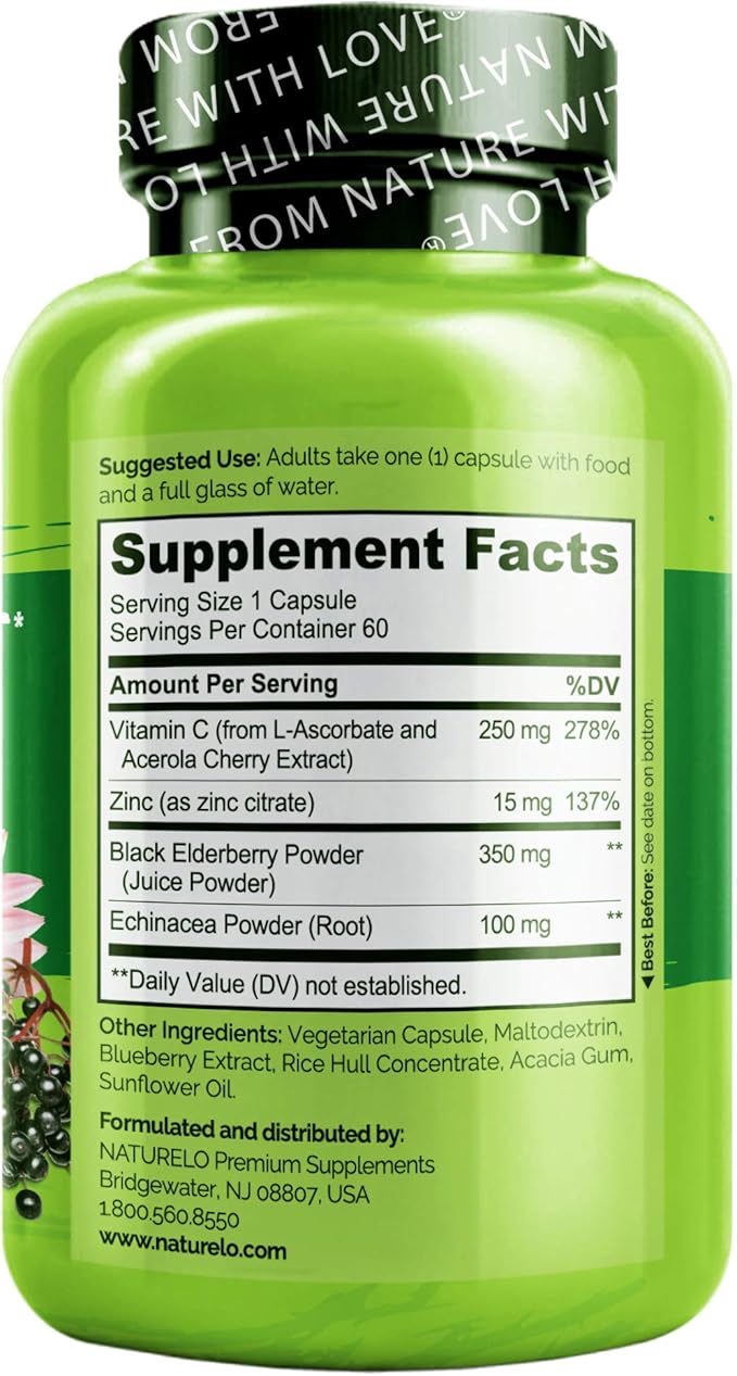 NATURELO Immune Support – Vitamin C, Elderberry, Echinacea – Natural Immunity - Image 7