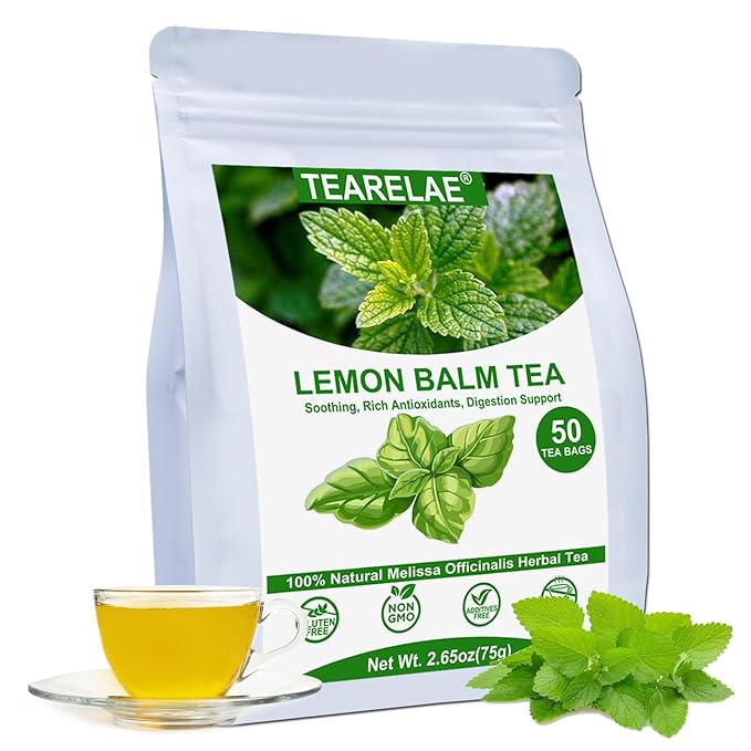 TEARELAE - Lemon Balm Tea Bag - 1.5g X 50 Count - Pure Natural Dried Lemon Balm by TEARELAE