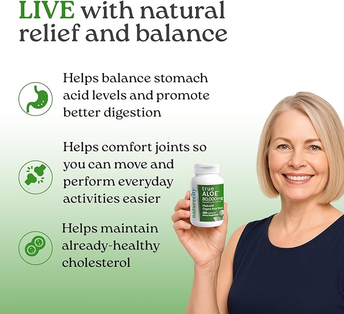 NatureCity True-Aloe Gut Health Support – 80, 000mg Aloe Vera Gel Equivalent - Image 4