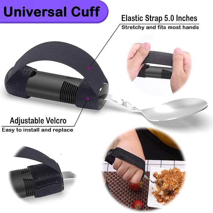 Adaptive Utensils for Parkinsons Patients Elderly, Weighted Utensils for Hand - Image 5