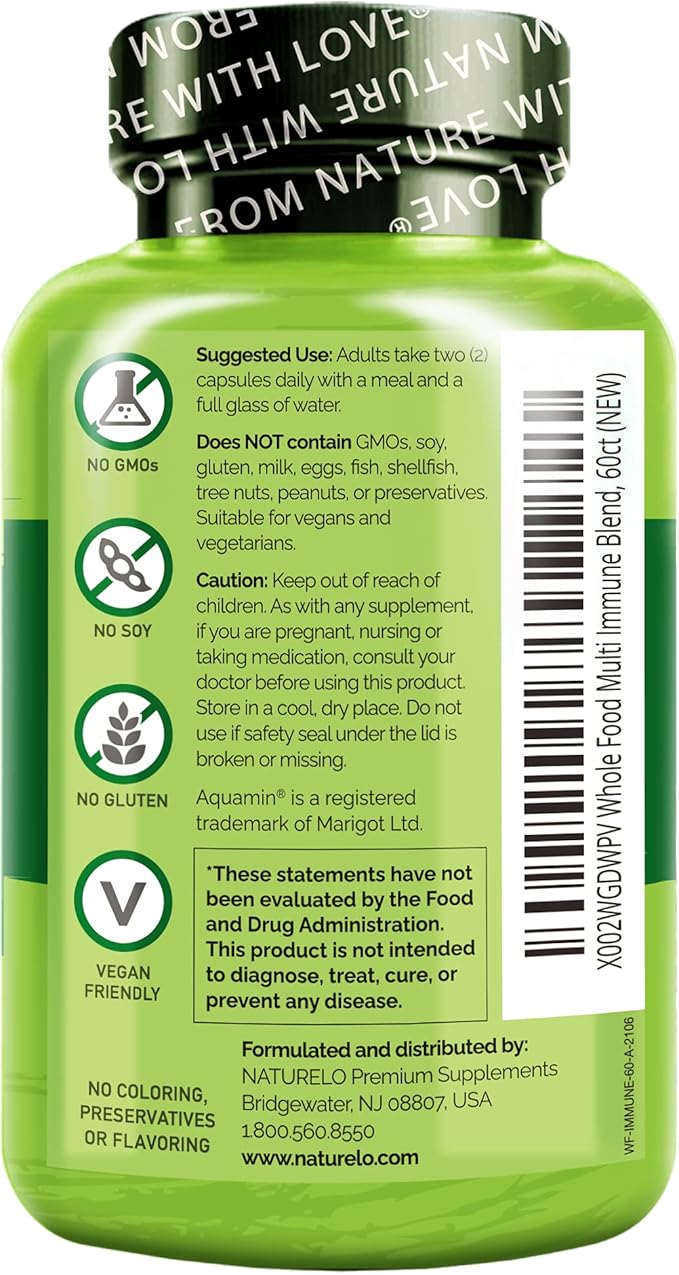 NATURELO Whole Food Multivitamin + Immune Blend - Image 7