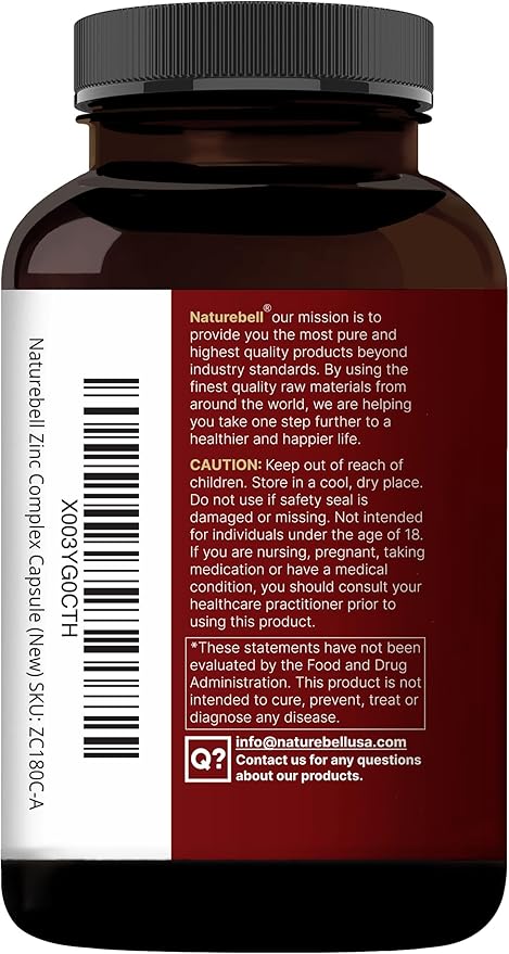 NatureBell Zinc Quercetin with Vitamin C & D3, 240 Capsules | Quercetin 1 - Image 8