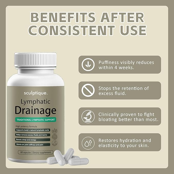 Sculptique Lymphatic Drainage Capsules, New Maximum Potency Formula - Image 3