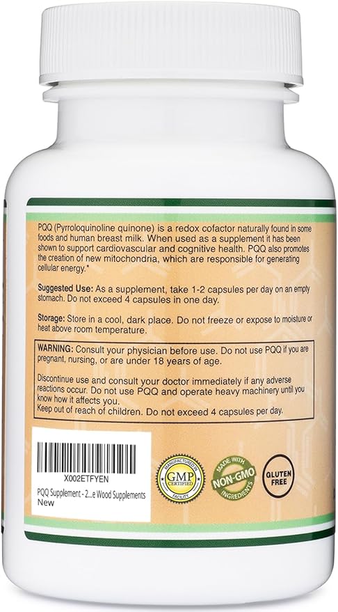 PQQ Supplement - 20mg, 60 Capsules Promotes Mitochondria ATP Coenzyme Levels - Image 4