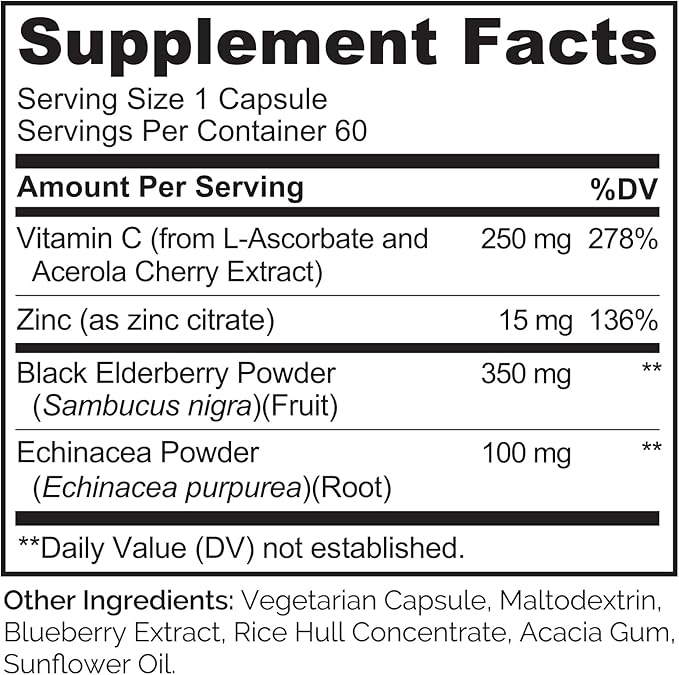NATURELO Immune Support – Vitamin C, Elderberry, Echinacea – Natural Immunity - Image 3