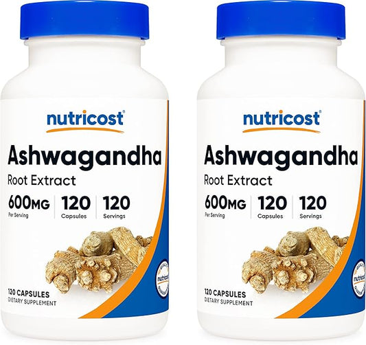Nutricost Ashwagandha Herbal Supplement 600mg, 120 Capsules by Nutricost