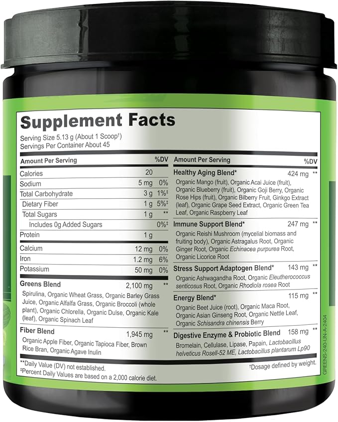 NATURELO Raw Greens Superfood Powder - Image 8