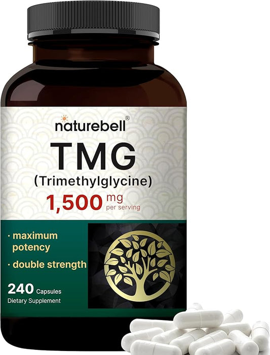 NatureBell TMG Supplements 1, 240 Capsules | Max Strength Betaine Anhydrous by NATUREBELLINC