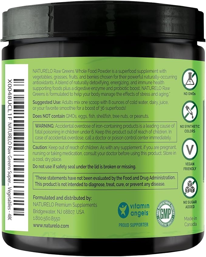 NATURELO Raw Greens Superfood Powder - Image 7