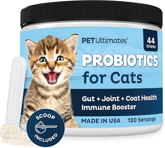 Pet Ultimates Probiotics for Cats – 20-Species Cat Probiotic Powder to Treat by PetUltimates