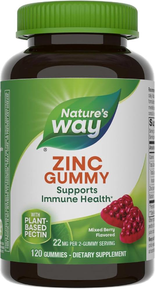 Nature's Way Zinc Gummies, Adult & Kids 9+ Immune Support Gummies*, 100% Daily by NaturesWay%C2%AE