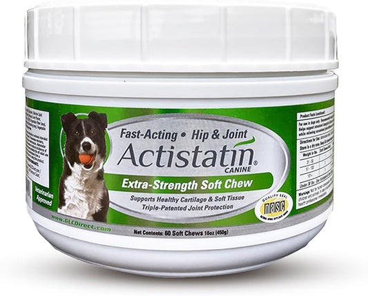 Actistatin Canine Large Dog Soft Chews, 60ct – Patented Extra-Strength Joint by Actistatin