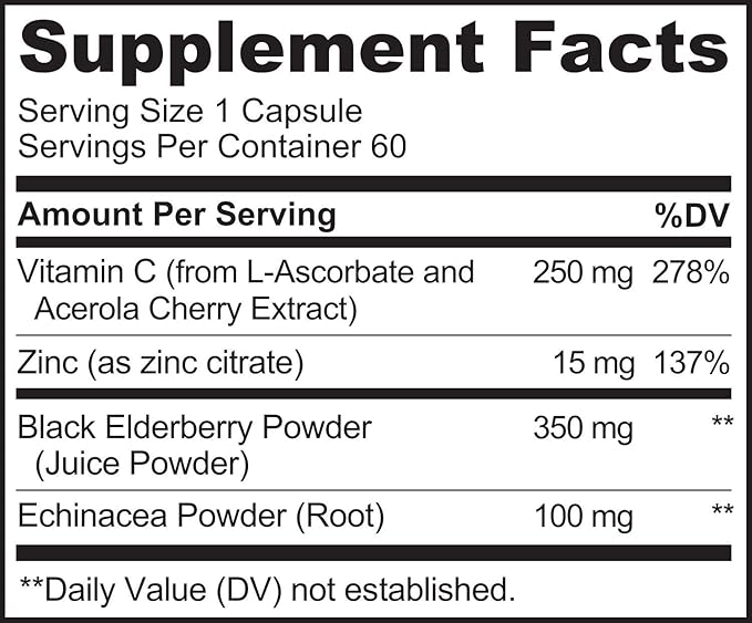 NATURELO Immune Support – Vitamin C, Elderberry, Echinacea – Natural Immunity - Image 3