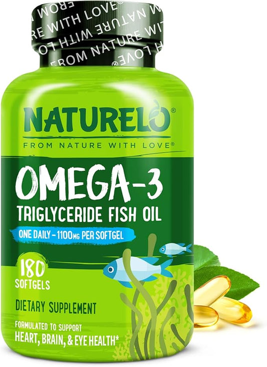 NATURELO Burpless Omega 3 Fish Oil Supplement by NATURELO
