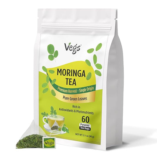 VEGS Moringa Tea 60 Pyramid Tea Bags by VegsWellness