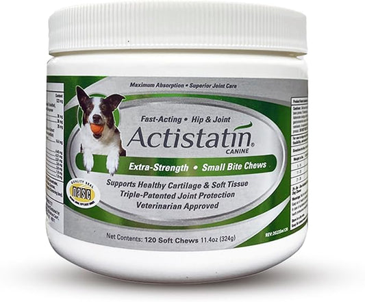 Actistatin Canine Small Dog Soft Chews, 120ct – Patented Extra-Strength Joint by Actistatin