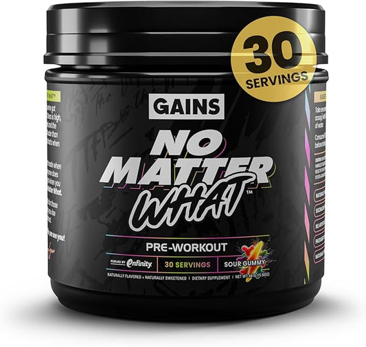 Gains in Bulk No Matter What Pre Workout Powder, by GAINSINBULK