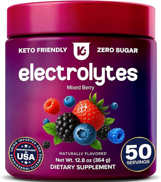 Keppi Mixed Berry Electrolytes Powder 50 Servings – Sugar Free Electrolytes by Keppi