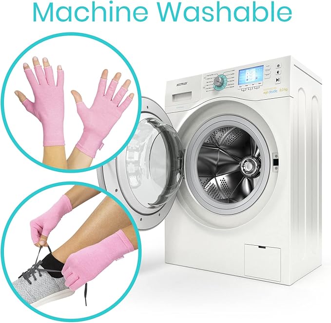 Vive Pink Arthritis Hand Compression Gloves - Image 7