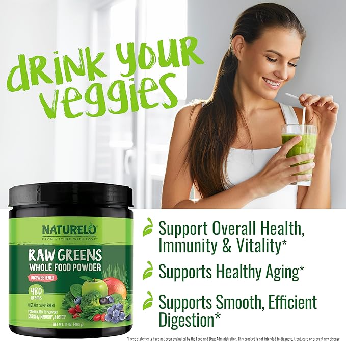 NATURELO Raw Greens Superfood Powder - Image 5