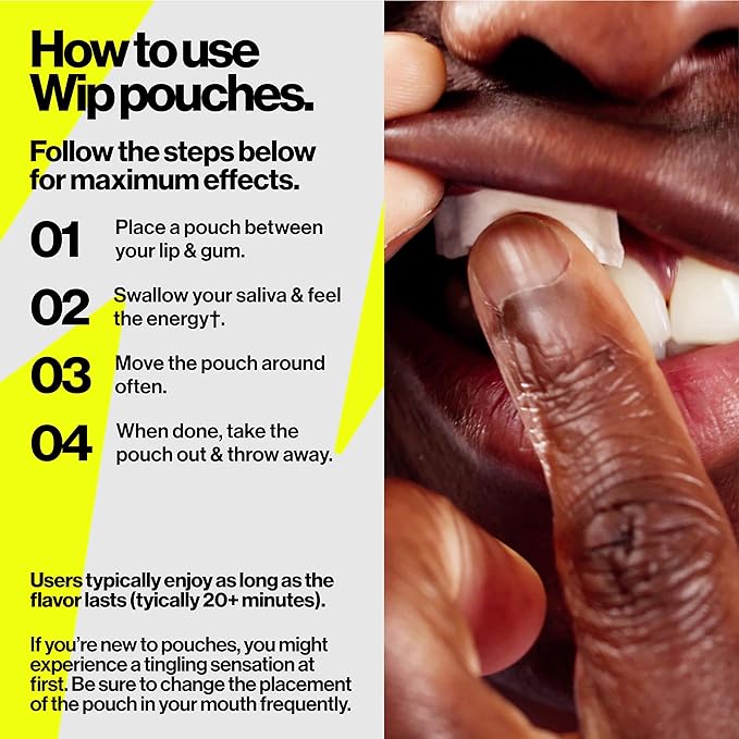 Wip Energy Pouches | 200mg Natural Caffeine | Vitamins and Minerals | 4 Pack - Image 2