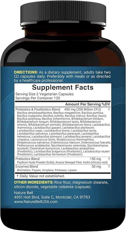 NatureBell Probiotic 200 Billion CFU – 40 Strains Per Serving | 240 Veggie - Image 7