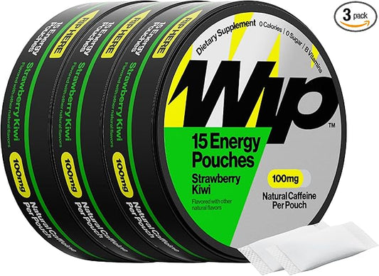 Wip Energy Pouches | 100mg Natural Caffeine | Vitamins and Minerals | by Wip